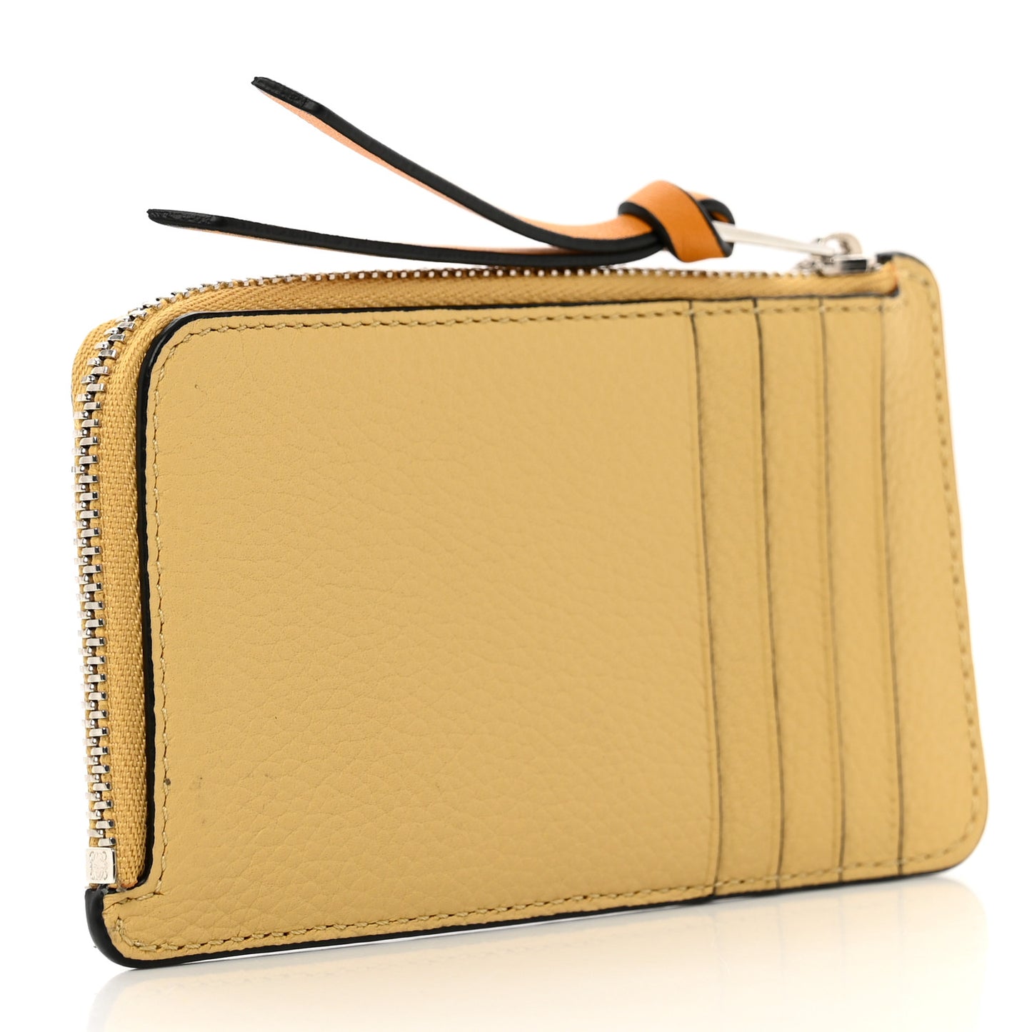 Soft Grained Calfskin Coin Card Holder Gold Guimauve