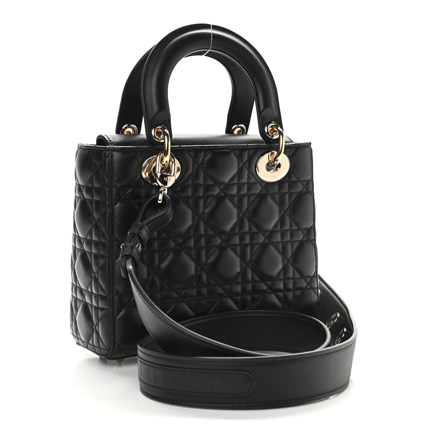 Lambskin Cannage Small Lucky Badges My Lady Dior Black