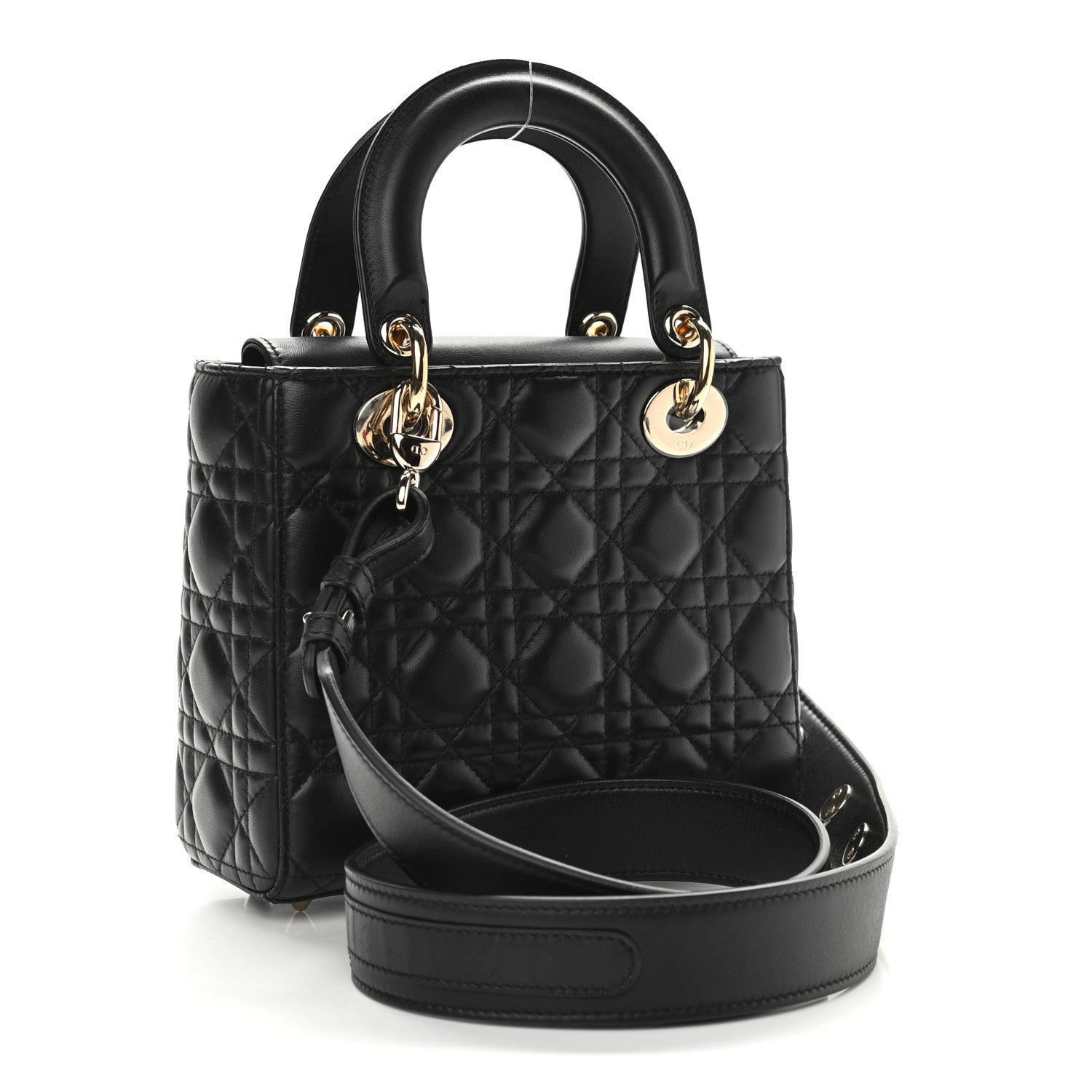Christian Dior Lambskin Cannage Small Lucky Badges My Lady Dior Black 3 of 12