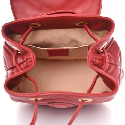 Gucci Calfskin Matelasse GG Marmont Flap Backpack Hibiscus Red 5 of 9
