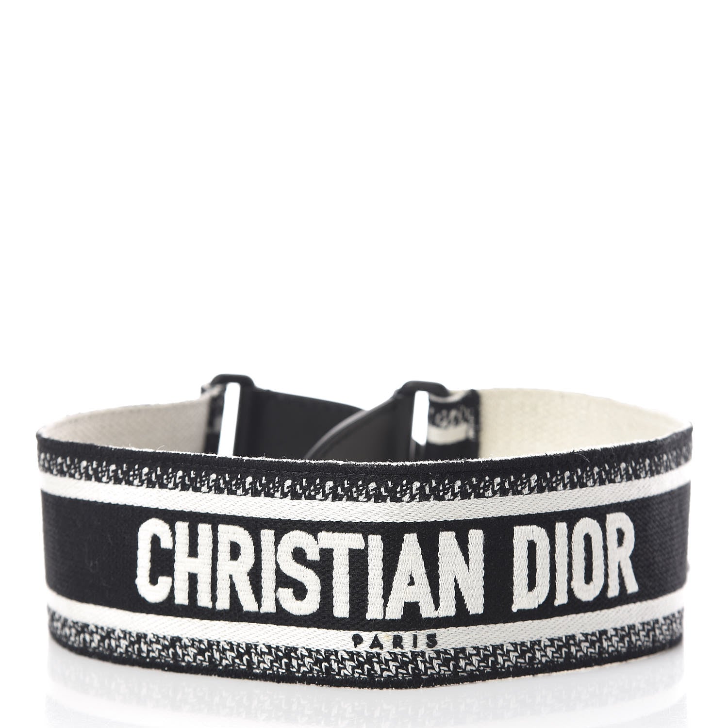 Christian Dior Canvas Embroidered Shoulder Strap Black Ultramatte 2 of 3