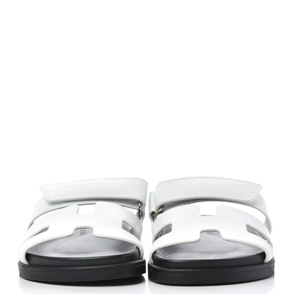 Hermes Calfskin Womens Chypre Sandals 37 White 2 of 10