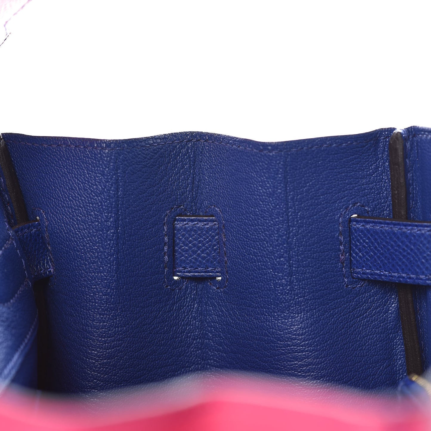 Epsom Bi Color Horseshoe Birkin 30 Rose Tyrien Bleu Electrique