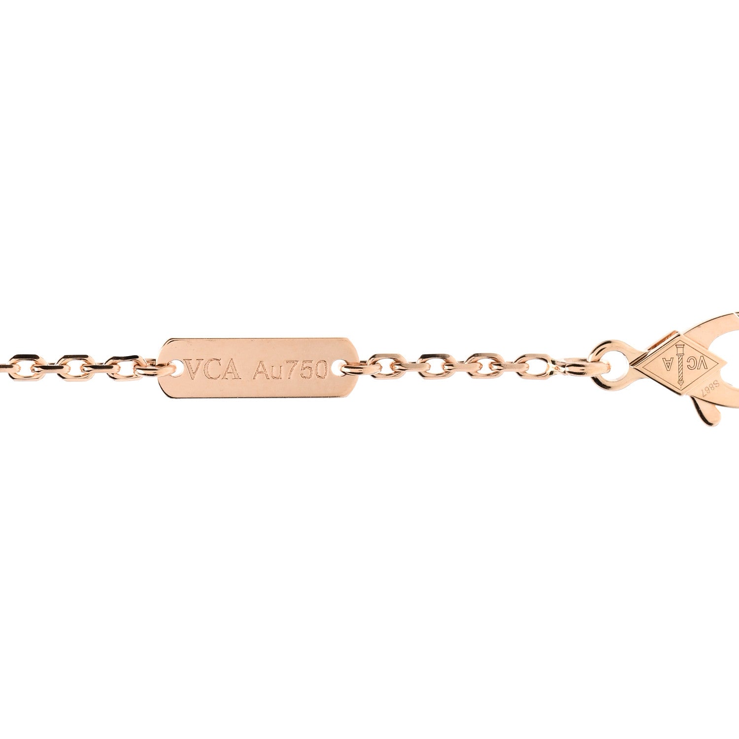Van Cleef & Arpels 18K Rose Gold Gray Mother of Pearl Vintage Alhambra Pendant Necklace 4 of 5