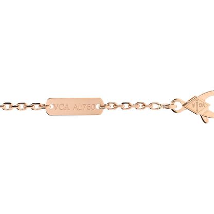 Van Cleef & Arpels 18K Rose Gold Gray Mother of Pearl Vintage Alhambra Pendant Necklace 4 of 5
