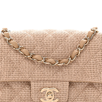 Chanel Braided Raffia Quilted Mini Rectangular Flap Dark Beige 8 of 11