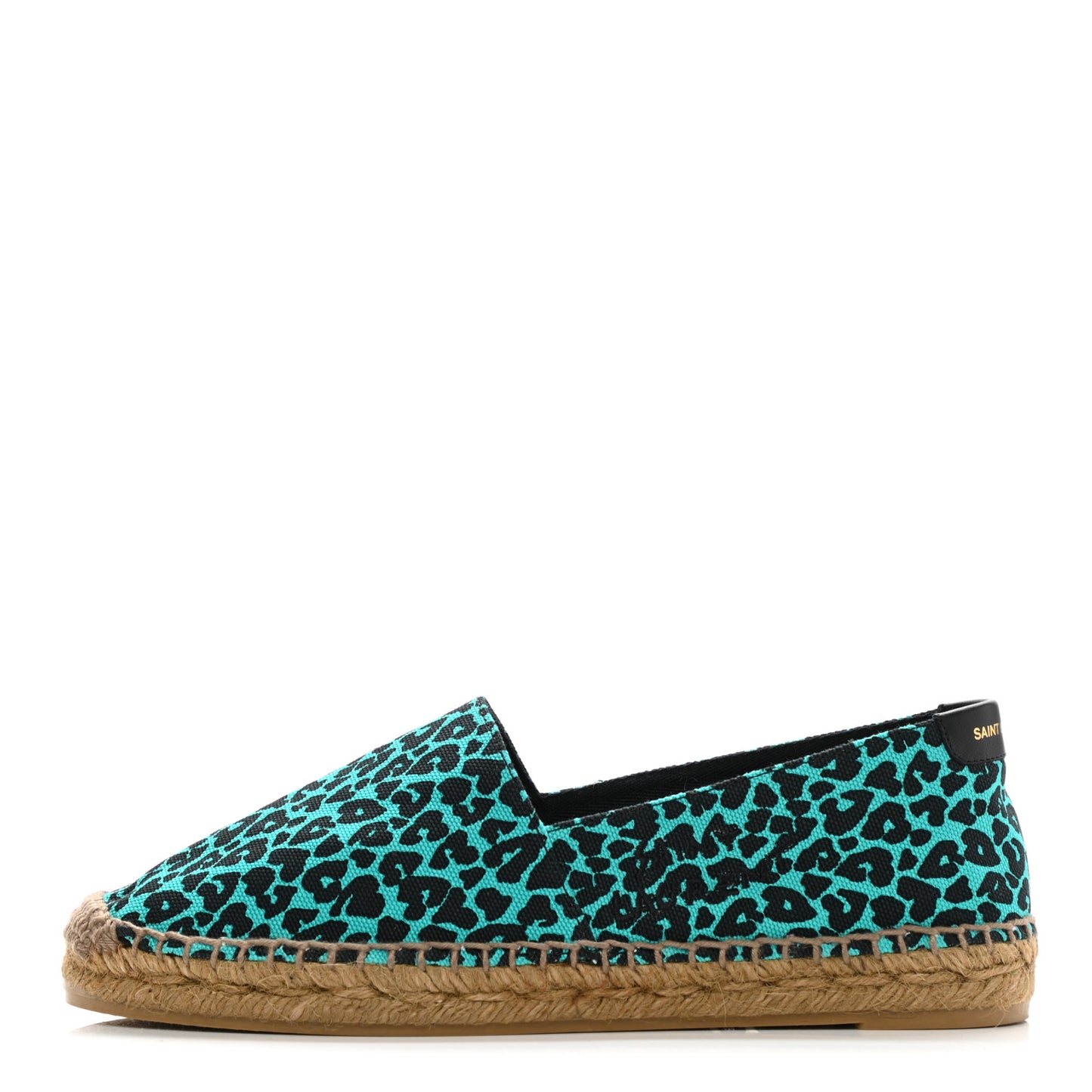 Canvas Leopard Print Espadrilles 37.5 Aqua Black