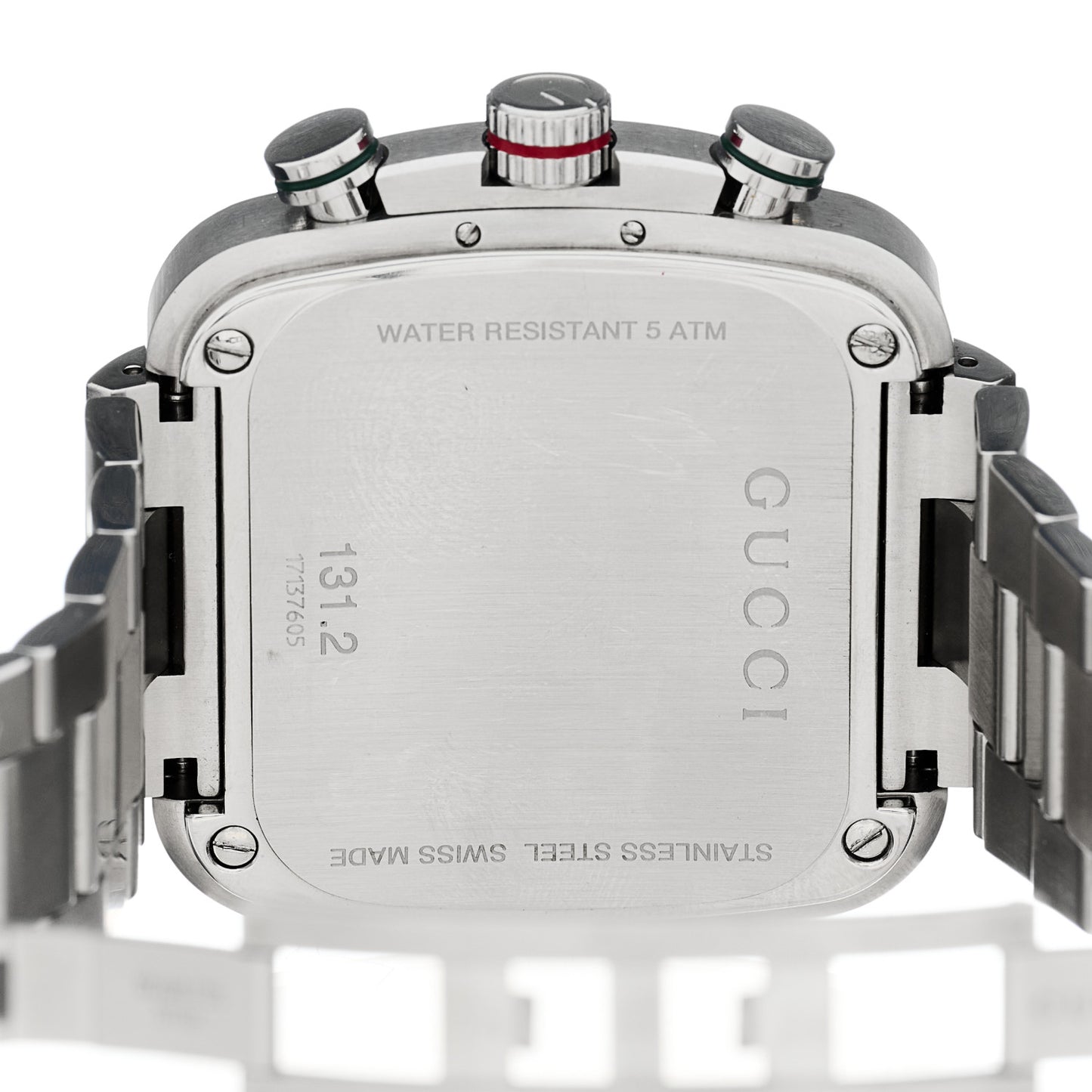 Stainless Steel 44mm G Coupe Square Chronograph Quartz Watch Silver