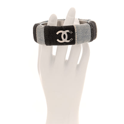 Chanel Denim CC Patchwork Bangle Bracelet 2 of 4