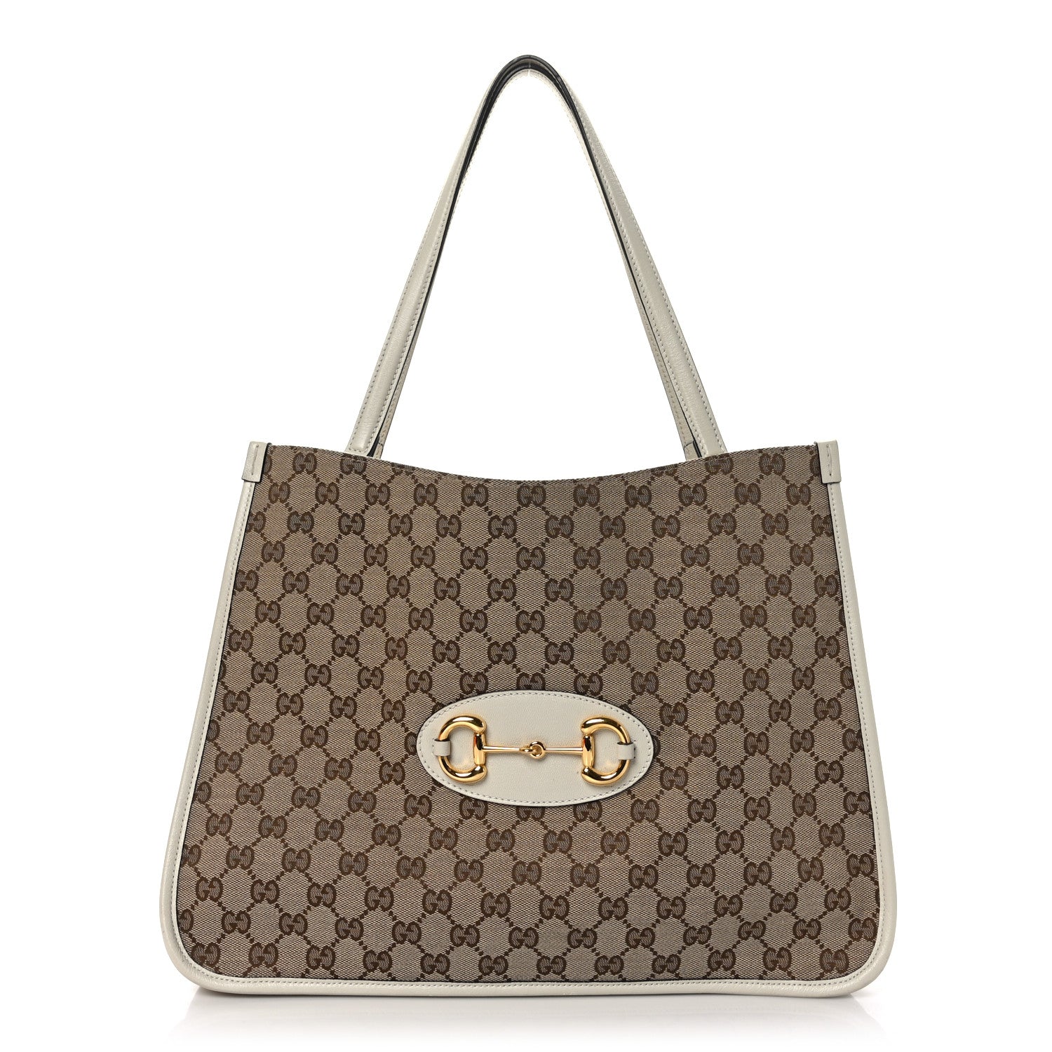 Gucci Monogram New Sakai Calfskin Lux Horsebit 1955 Tote Beige Ebony Mystic White 1 of 9