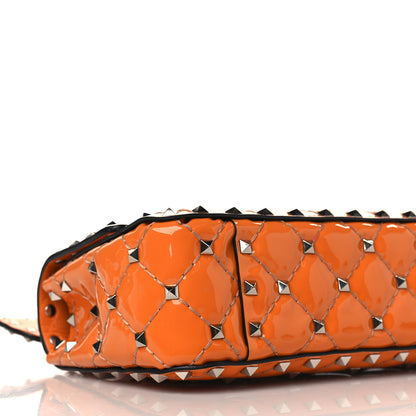 Valentino Garavani Patent Small Rockstud Spike Shoulder Bag Orange 6 of 7