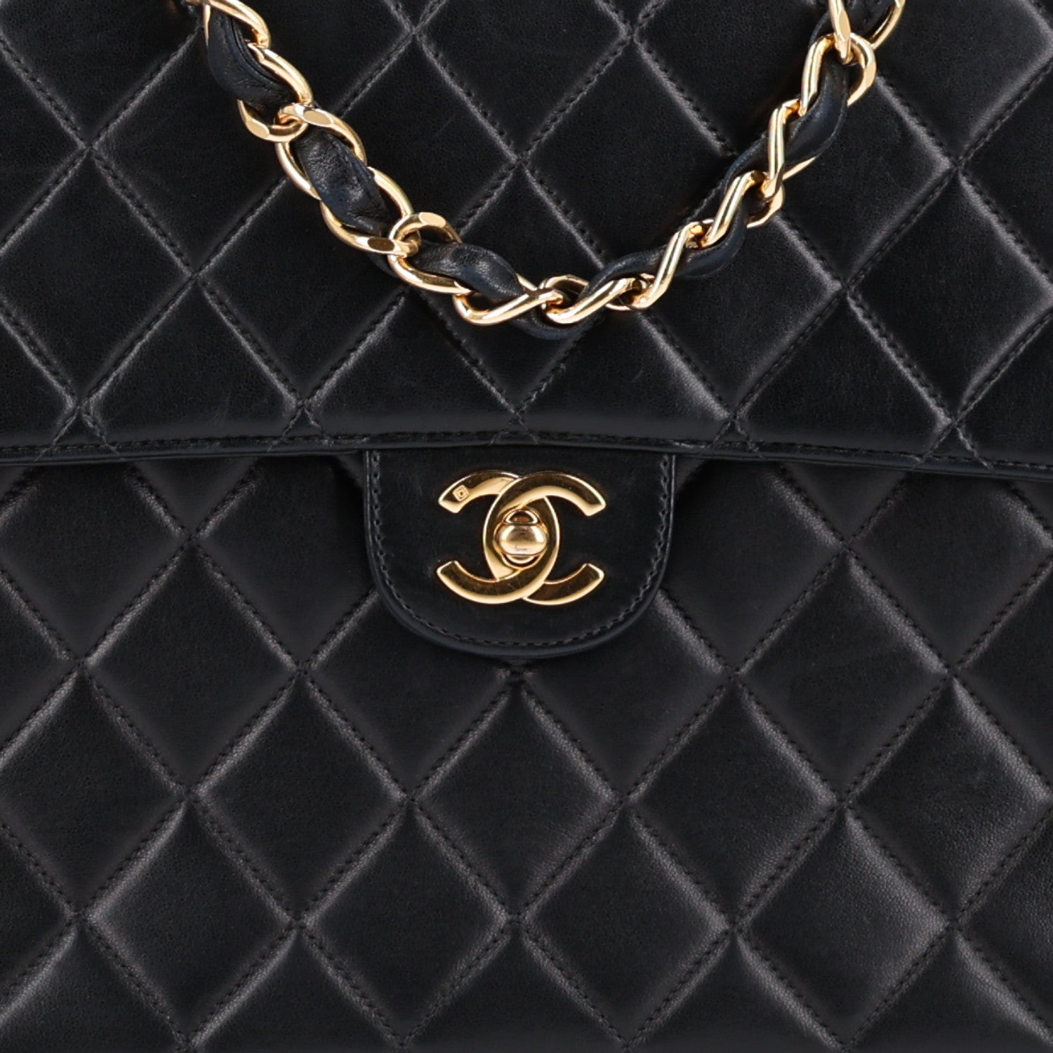 Chanel Lambskin Quilted Jumbo Single Flap Black 12 of 12
