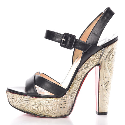 Christian Louboutin Nappa Metal 150 Platform Sandal 41 Black 1 of 19