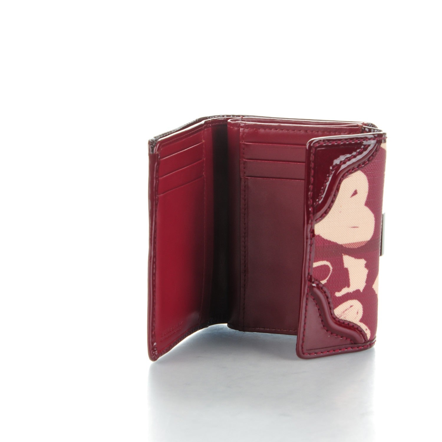 Burberry Nova Check Heart Compact Wallet Berry Red 5 of 9