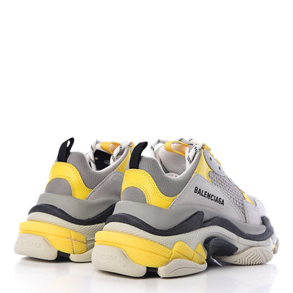 Balenciaga Fabric Mesh Womens Triple S Sneakers 37 Yellow Grey White 4 of 7