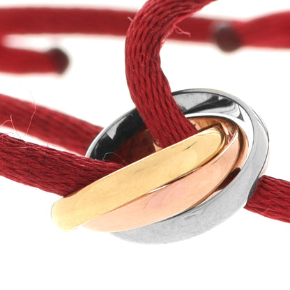Cartier 18K Pink Yellow White Gold Trinity Cord Bracelet Red 4 of 7