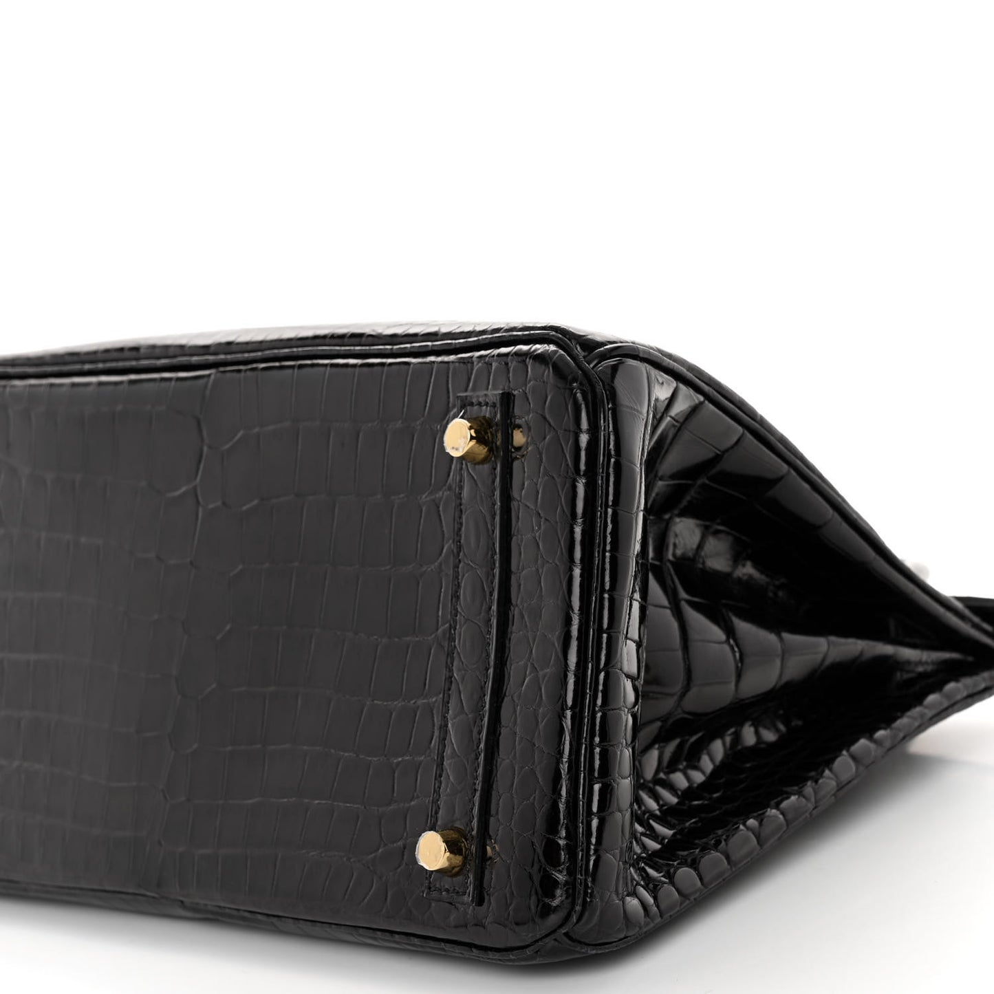 Shiny Porosus Crocodile Birkin 30 Black