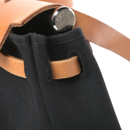 Hermes Toile Vache Calfskin Herbag PM 30 Black Natural 8 of 21