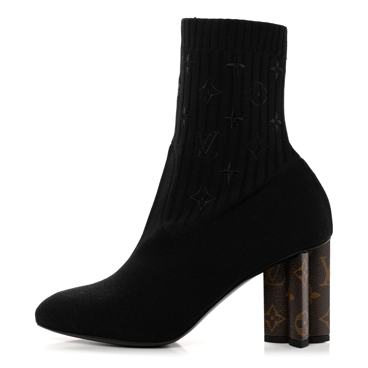 Louis Vuitton Monogram Stretch Fabric Silhouette Ankle Boots 40.5 Black 1 of 7