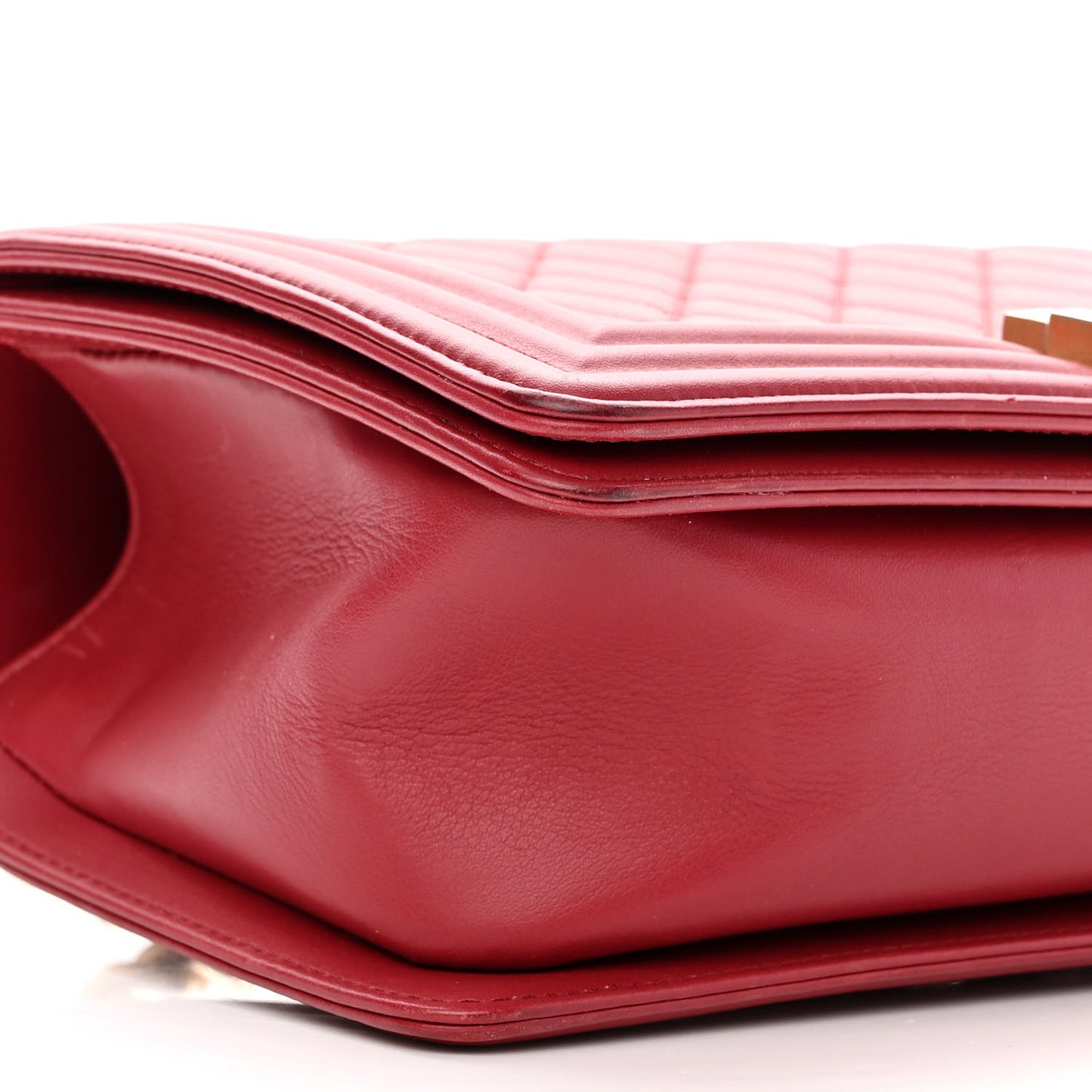 Calfskin Quilted Medium Boy Flap Red
