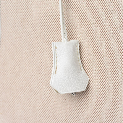 Hermes Taurillon Clemence Toile Kelly Retourne 32 White 25 of 40
