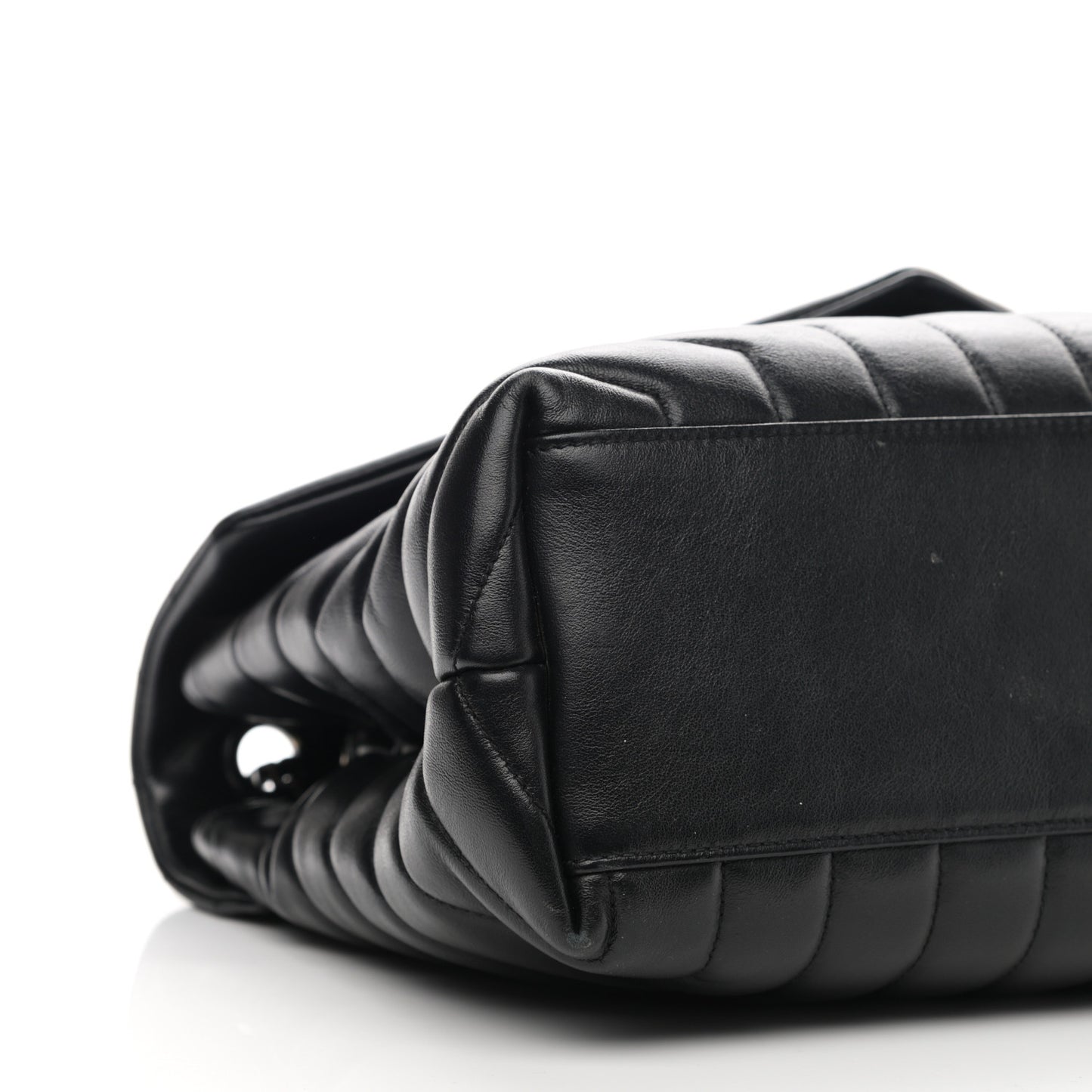 Calfskin Y Quilted Monogram Medium Loulou Chain Satchel Black