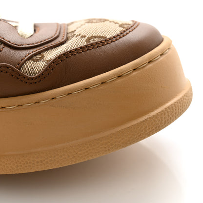Gucci Calfskin GG Monogram Womens Platform 55mm Sneakers 36.5 Hezelnut Beige Ebony Mystic White 9 of 10