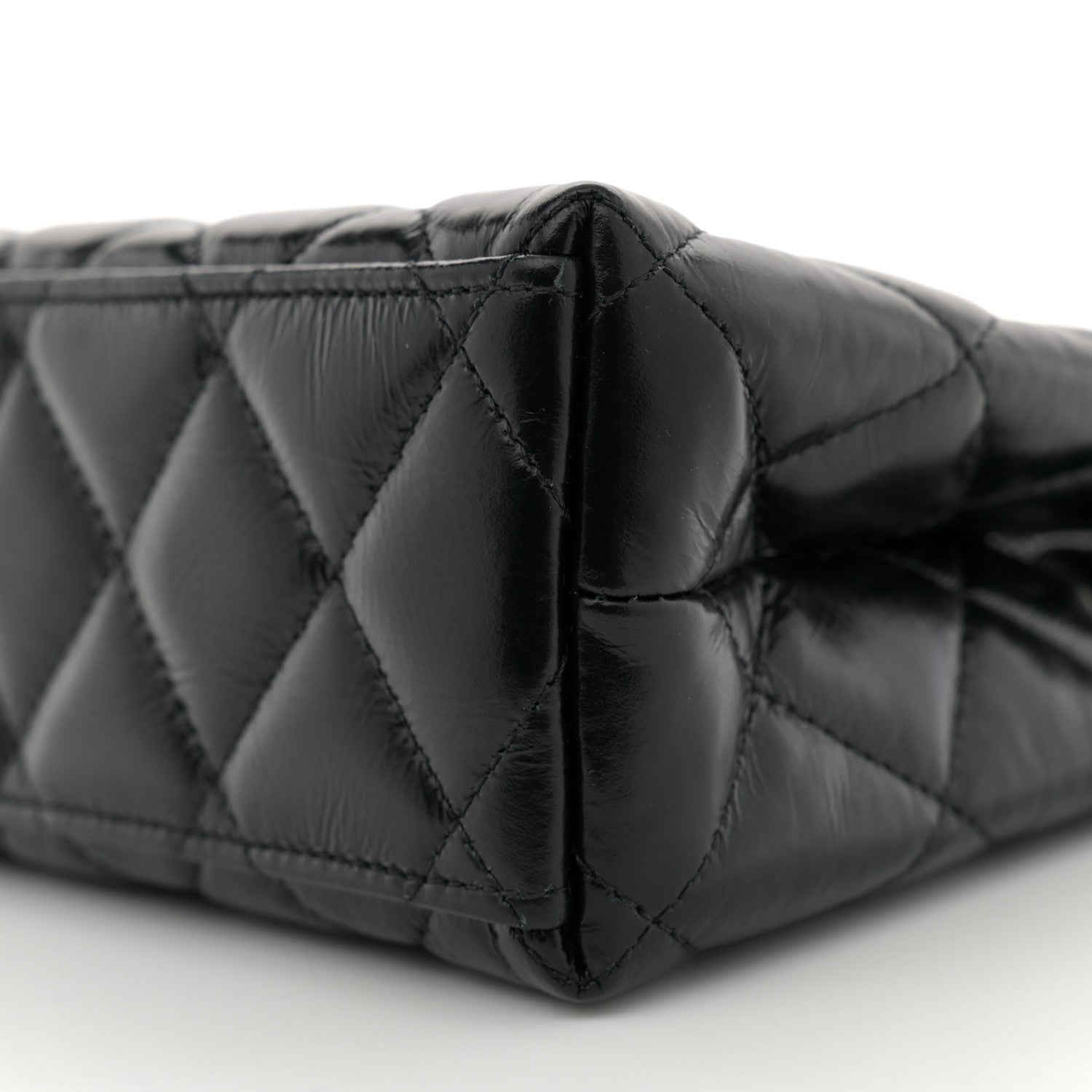 Chanel Shiny Aged Calfskin Quilted Nano Kelly Shopper Black 10 of 10