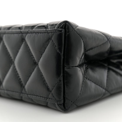 Chanel Shiny Aged Calfskin Quilted Nano Kelly Shopper Black 10 of 10