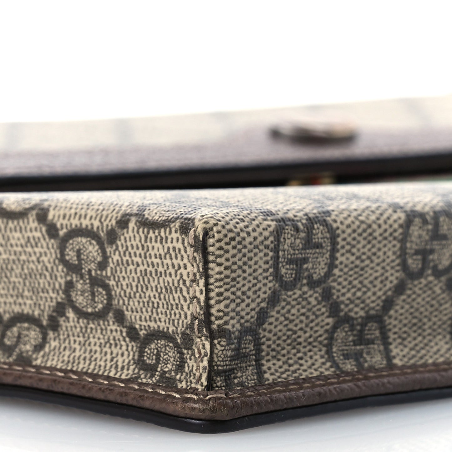 GG Supreme Monogram Web Ophidia Clutch Beige New Acero