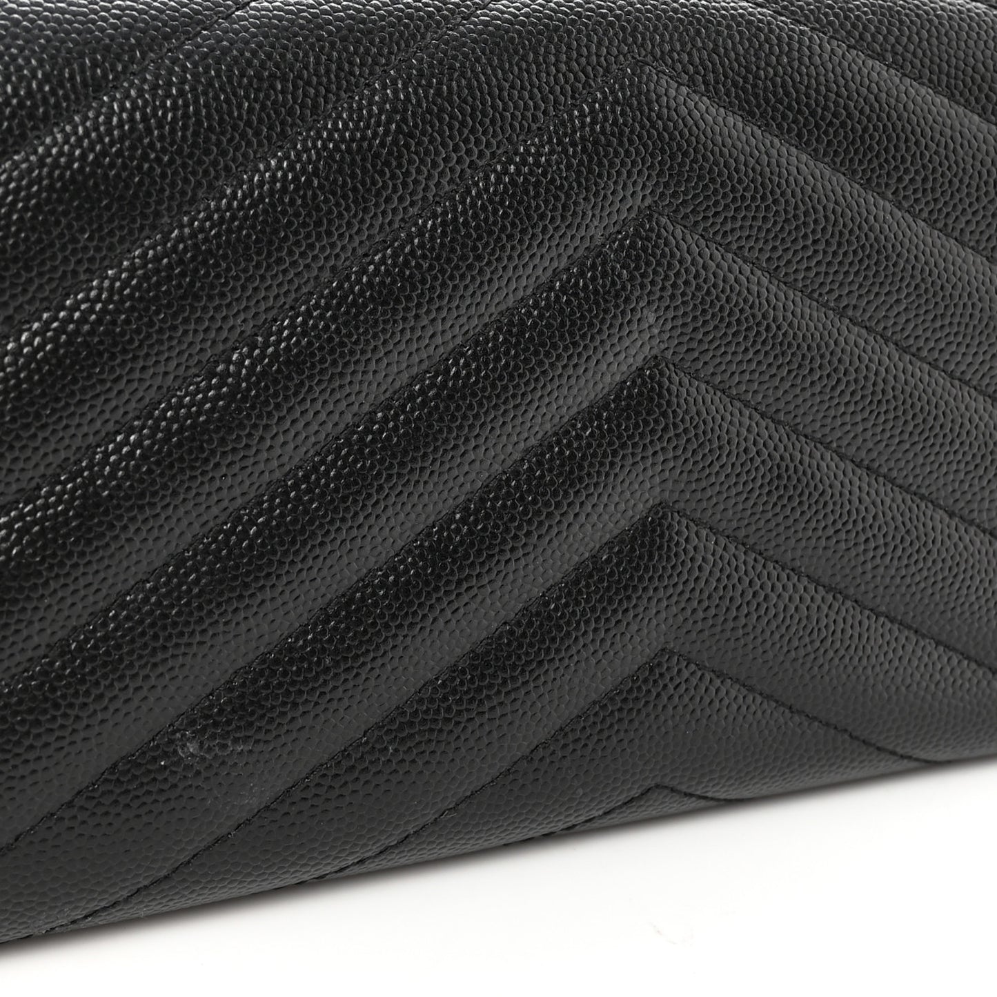 Grain De Poudre Matelasse Chevron Monogram Flap Wallet Black