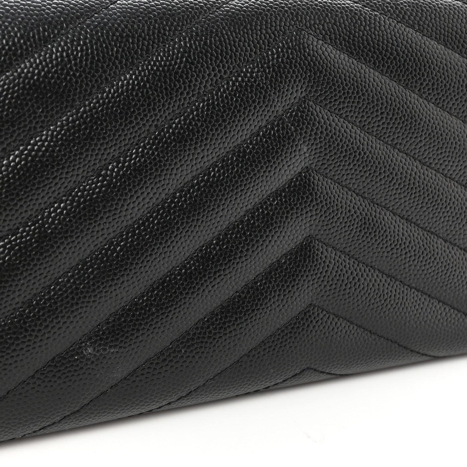 Saint Laurent Grain De Poudre Matelasse Chevron Monogram Flap Wallet Black 10 of 11