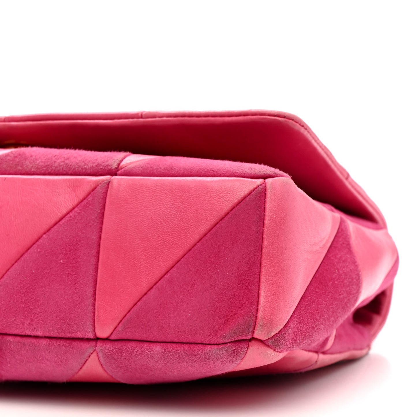 Lambskin Suede Patchwork Monogram Medium Jamie Fuchsia