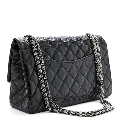 Chanel Metallic Calfskin Striped 2.55 Reissue 226 Flap Black 3 of 10