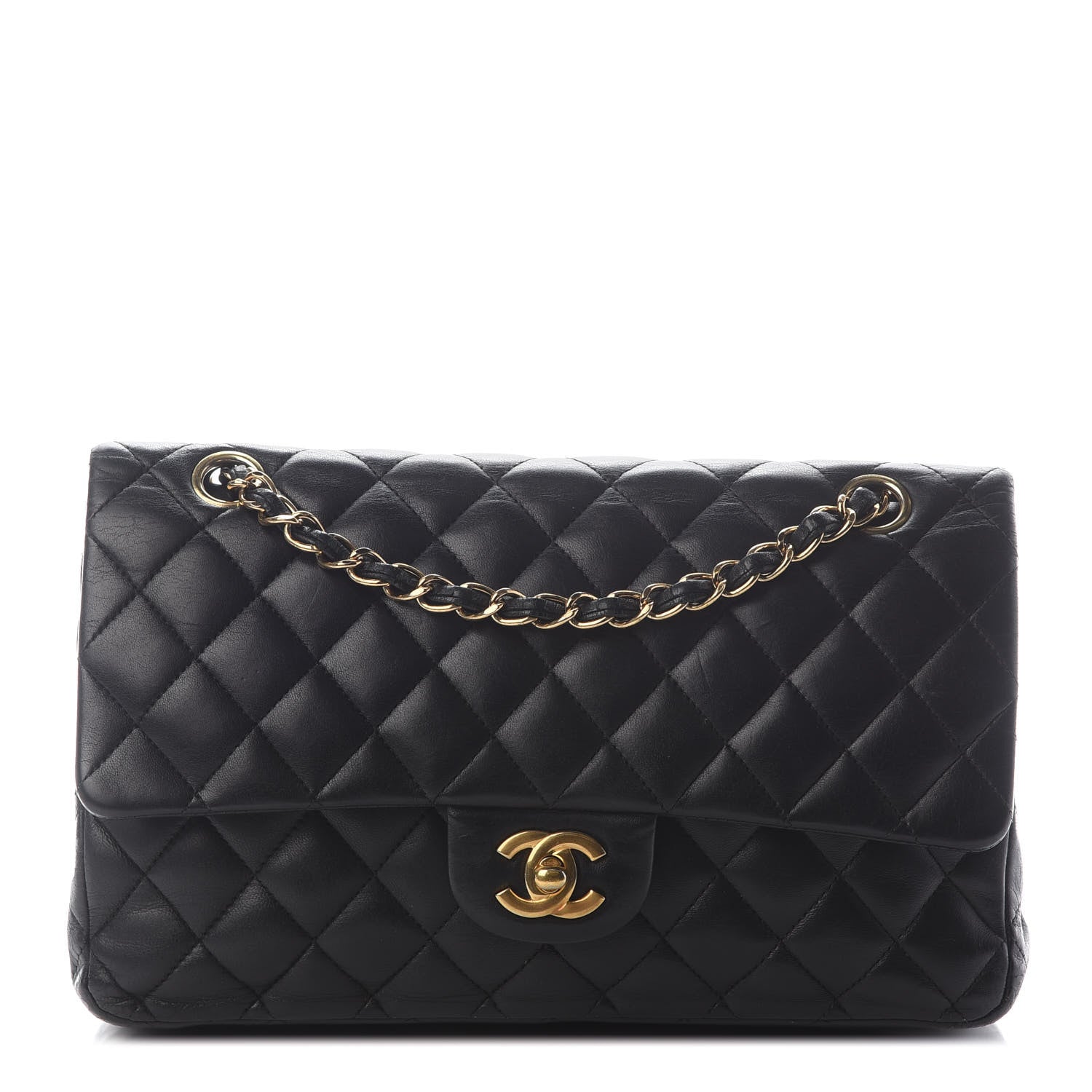 Chanel Lambskin Quilted Medium Double Flap Black 1 of 10