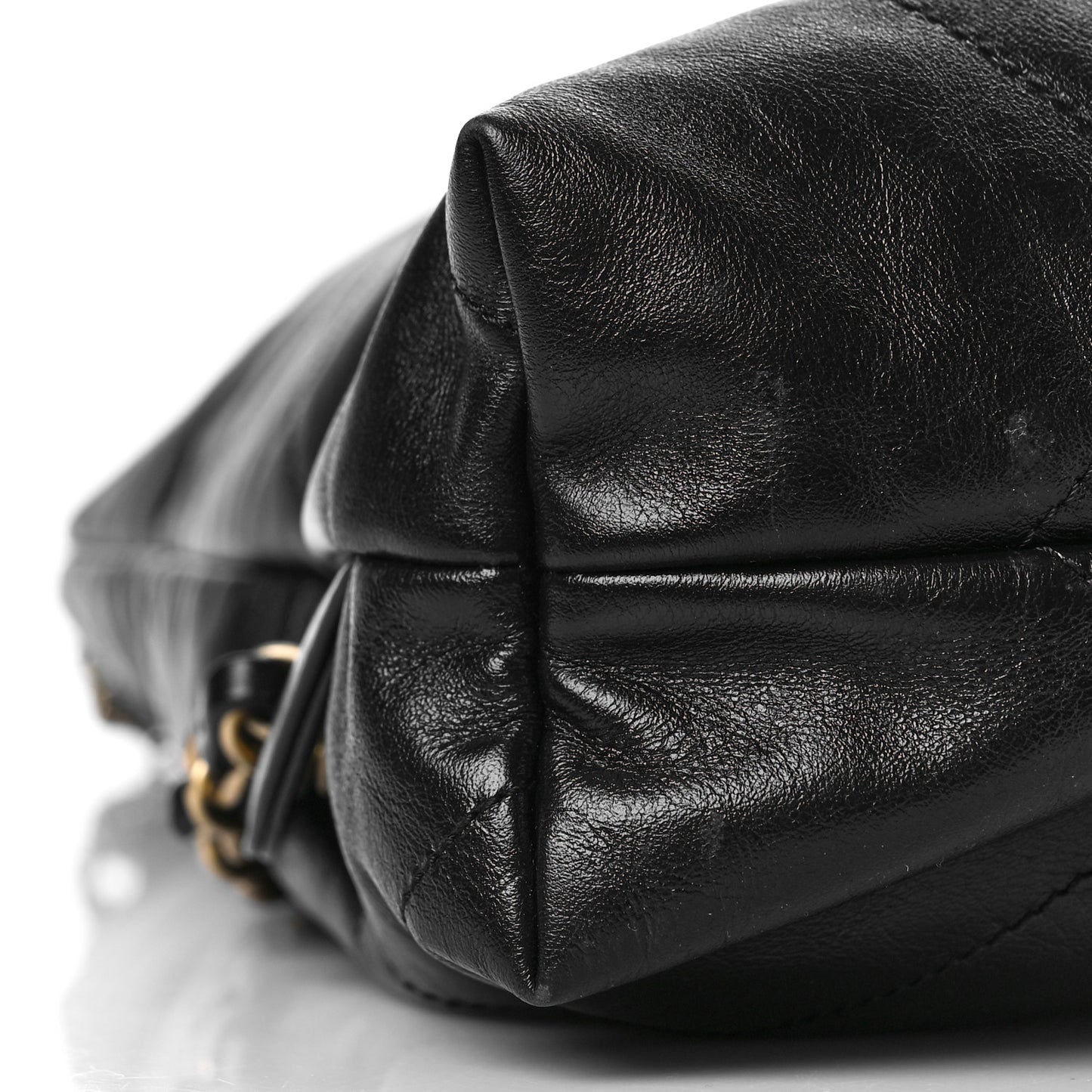 Shiny Calfskin Quilted Chanel 22 Backpack Black
