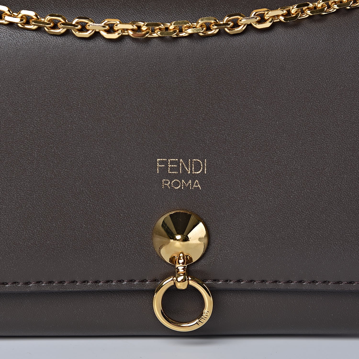 Fendi Vitello Liberty Century Lucido By The Way Continental Wallet On Chain Carbone 13 of 14