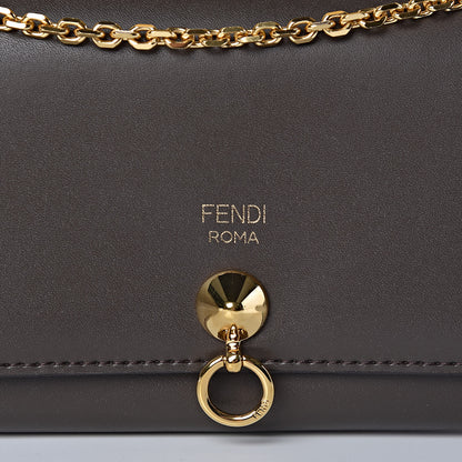 Fendi Vitello Liberty Century Lucido By The Way Continental Wallet On Chain Carbone 13 of 14