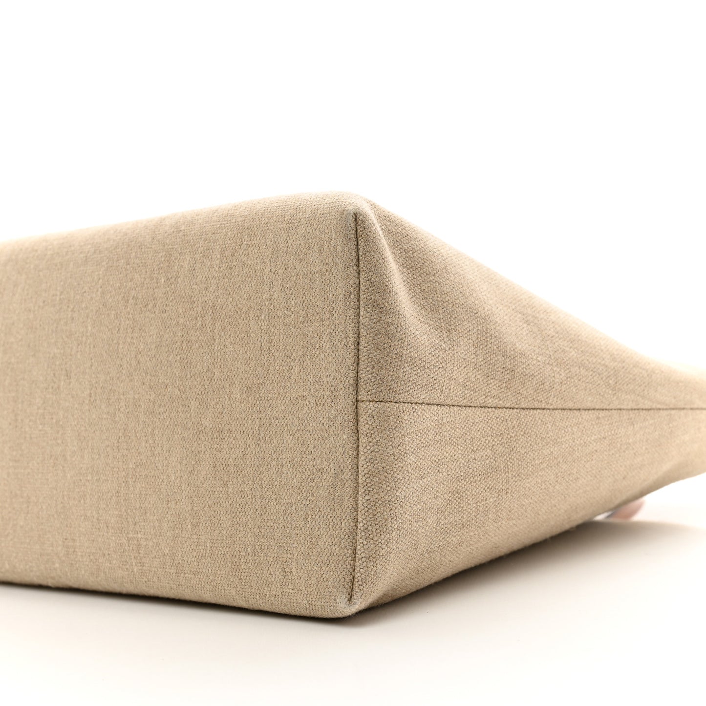 Canvas Calfskin Paris Horizontal Cabas Tan