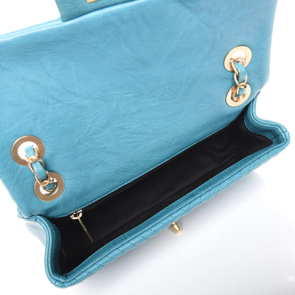 Chanel Calfskin Surpique Chevron Small Flap Turquoise 5 of 7