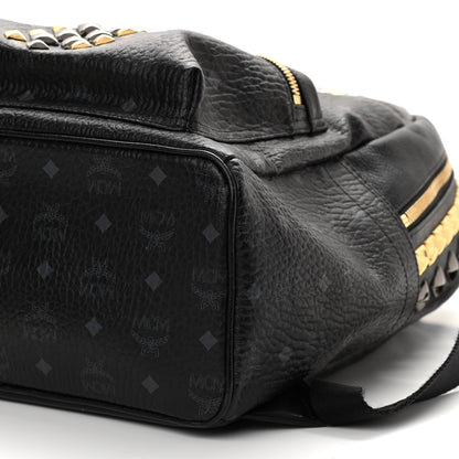 MCM Visetos Studded Colorblock Medium Stark Brock Backpack Black 10 of 10