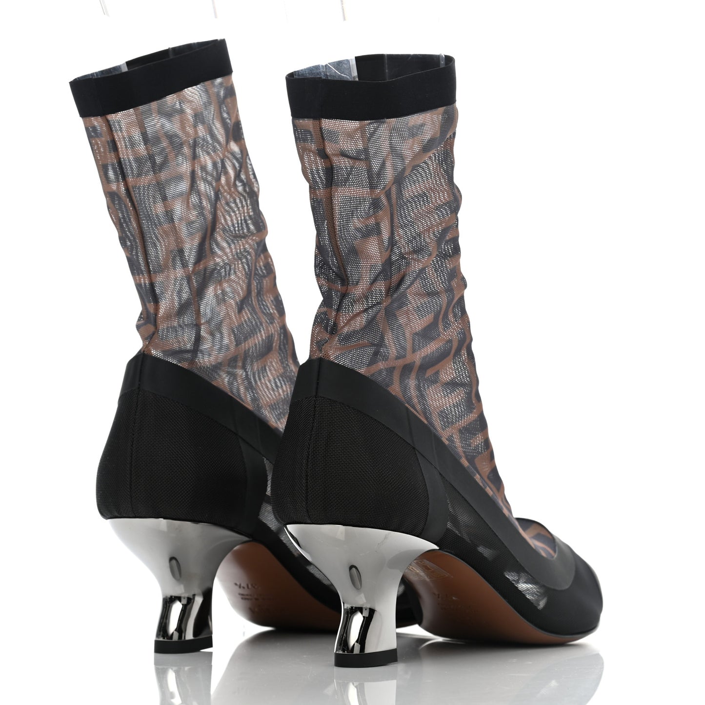 Technical Mesh FF Colibri Low Heel Ankle Boots 37.5 Black Tobacco