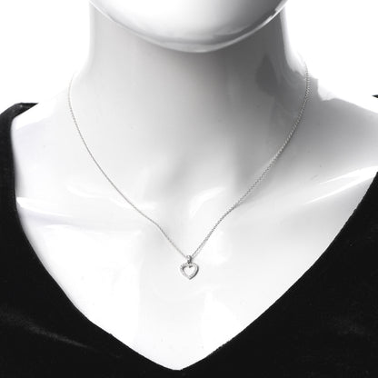 Tiffany Platinum Diamond Heart Drop Pendant Necklace 2 of 5