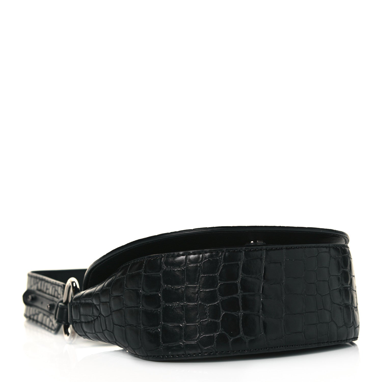 Stella McCartney Crocodile Embossed Studded Logo Mini Marlee Black 3 of 8