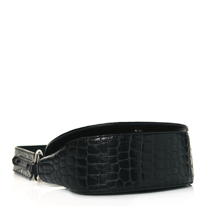 Stella McCartney Crocodile Embossed Studded Logo Mini Marlee Black 3 of 8