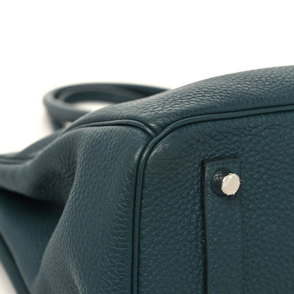 Hermes Togo Swift Officier Birkin 35 Vert Cypress Bleu Zellige 11 of 15