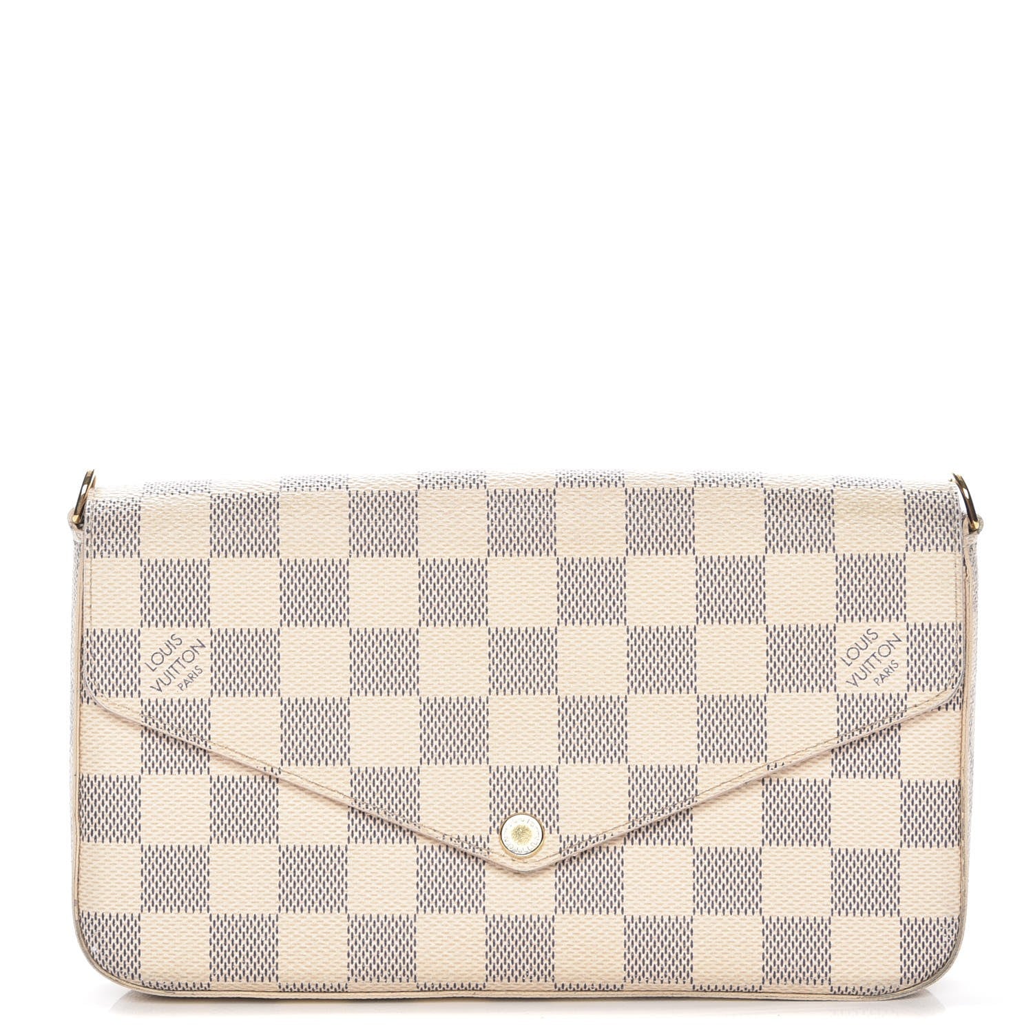 Louis Vuitton Damier Azur Pochette Felicie Chain Wallet Rose Ballerine 1 of 15