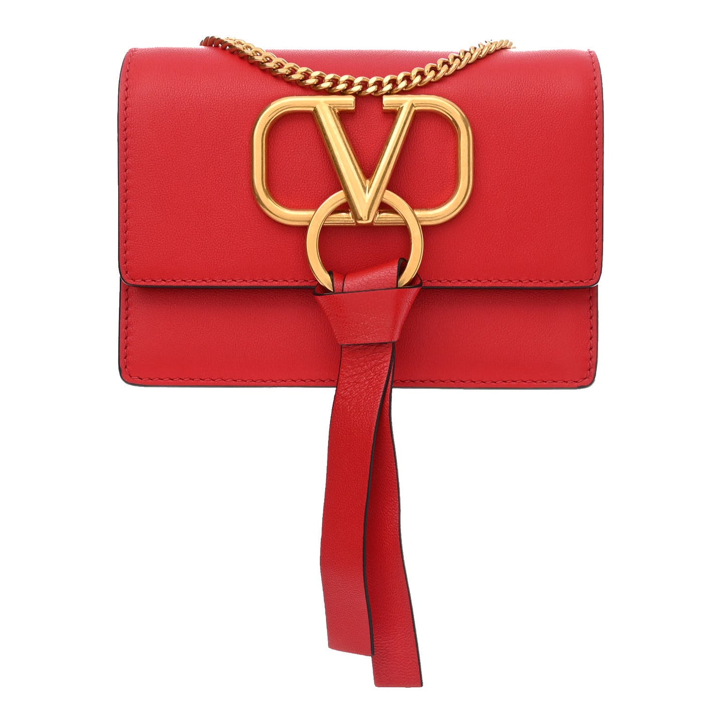Smooth Calfskin Mini Vring Crossbody Bag Rouge Pur
