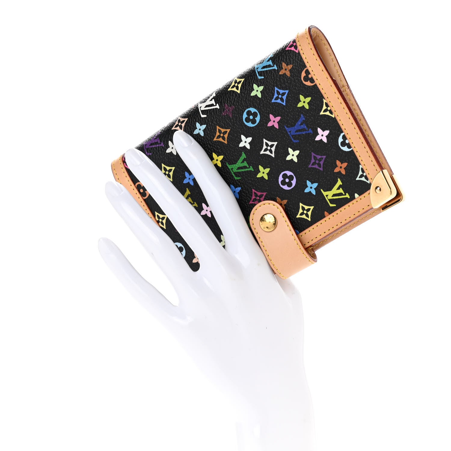 Louis Vuitton Monogram Multicolor Small Ring Agenda Cover Black 2 of 8