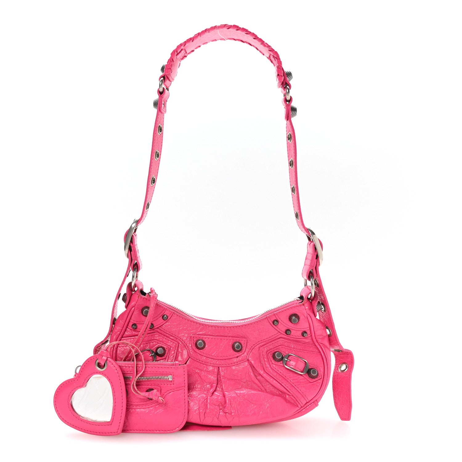 Balenciaga Agneau Arena Le Cagole Shoulder Bag XS Hot Pink 3 of 11